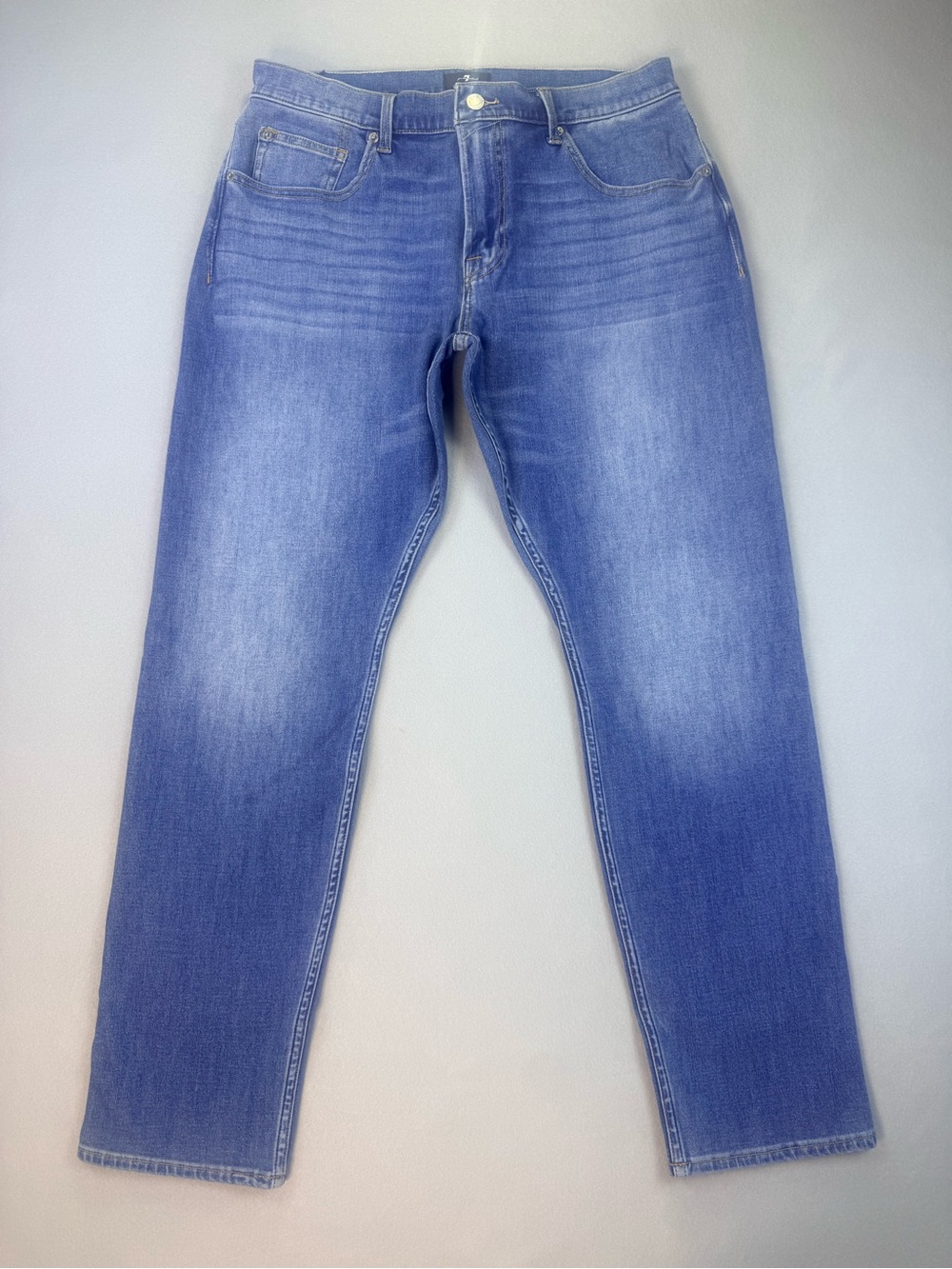 7 For All Mankind Men’s 36 Blue Straight Leg Stretch Jeans